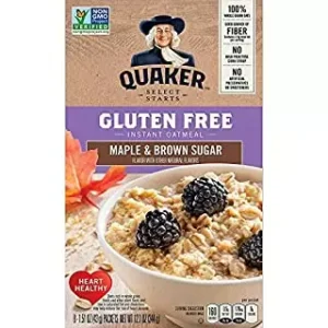 Instant Quaker Oats Maple Brown Sugar Gluten Free 6x8ct